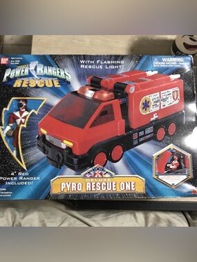 MMPR Power Rangers Lightspeed Rescue Pyro Rescue One Vehicle 2000 Vintage MIB